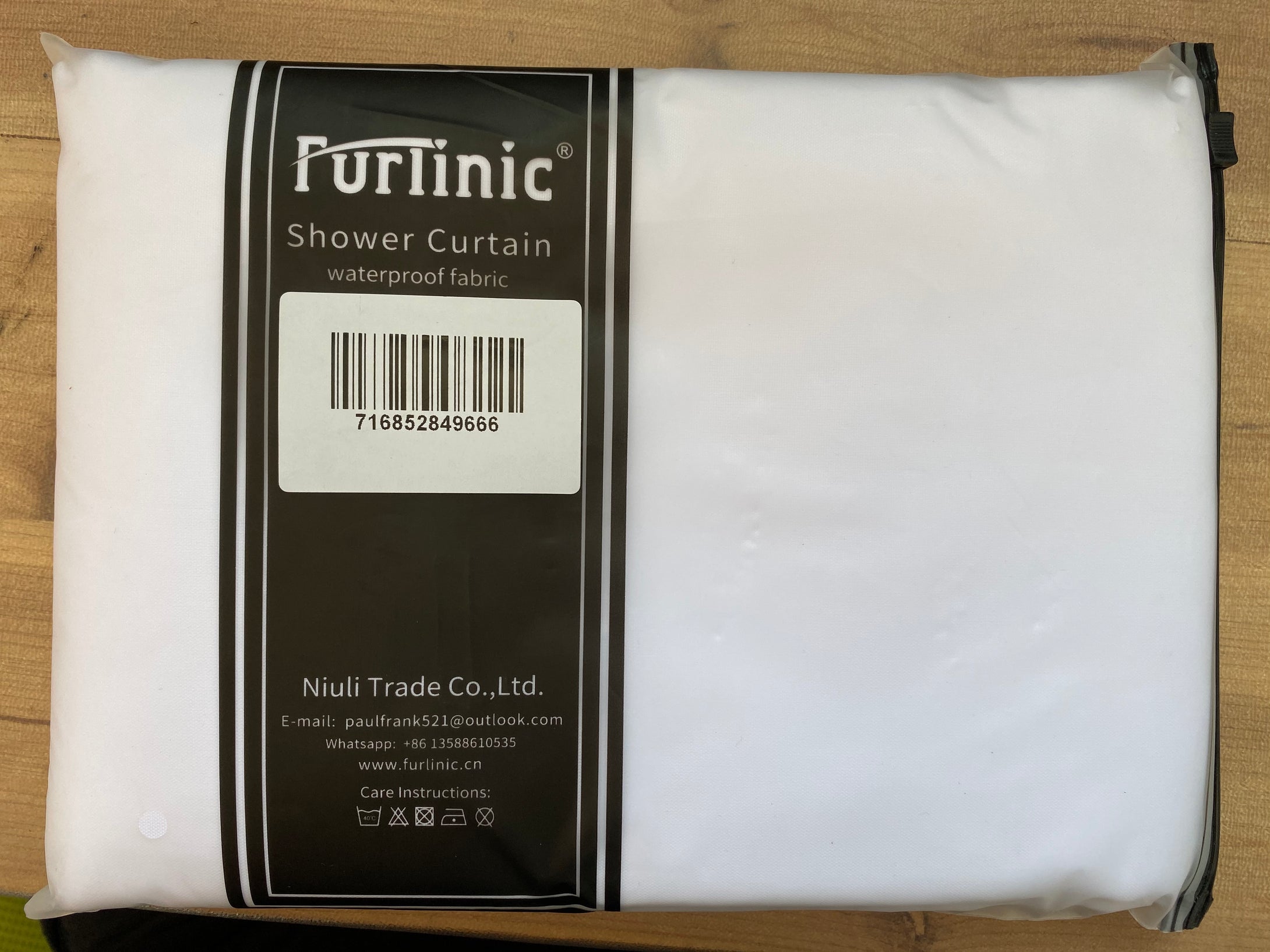 Furlinic Hookless Shower Curtain White, Weighted Curtains Made of Anti Mould and Waterproof Fabric for Wetroom-71x72 Inch.