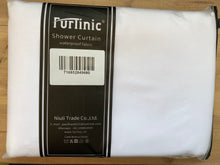 Load image into Gallery viewer, Furlinic Extra Long Hookless Shower Curtain, White Fabric Curtains Anti Mould and Waterproof for Wet Room with Plastic Buckles-71x83 Inch.