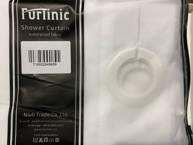 Furlinic White Shower Curtain Hookless with Extra Long Heavy Fabric,Washable Waterproof Curtains Nontoxic Eco Polyester for Hotel Family-83x47 Inch.