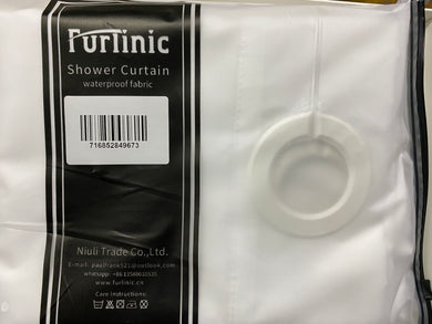 Furlinic Long Hookless Shower Curtain 78 Inch,Made of White Heavy Fabric Washable and Waterproof for Stall or Bathtub.