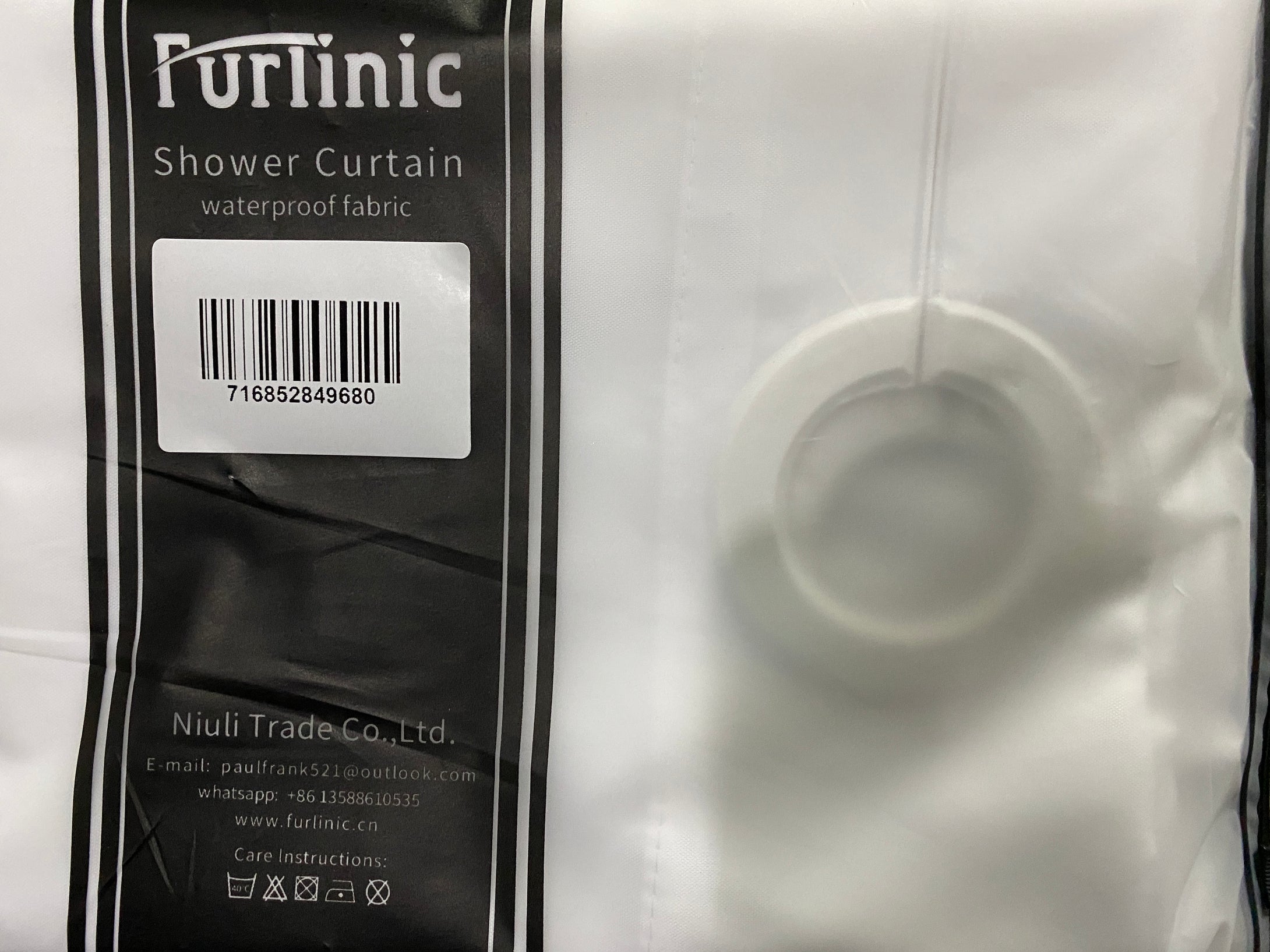 Furlinic White Shower Curtain Hookless with Extra Long Heavy Fabric,Washable Waterproof Curtains Nontoxic Eco Polyester for Hotel Family-83x71 Inch.