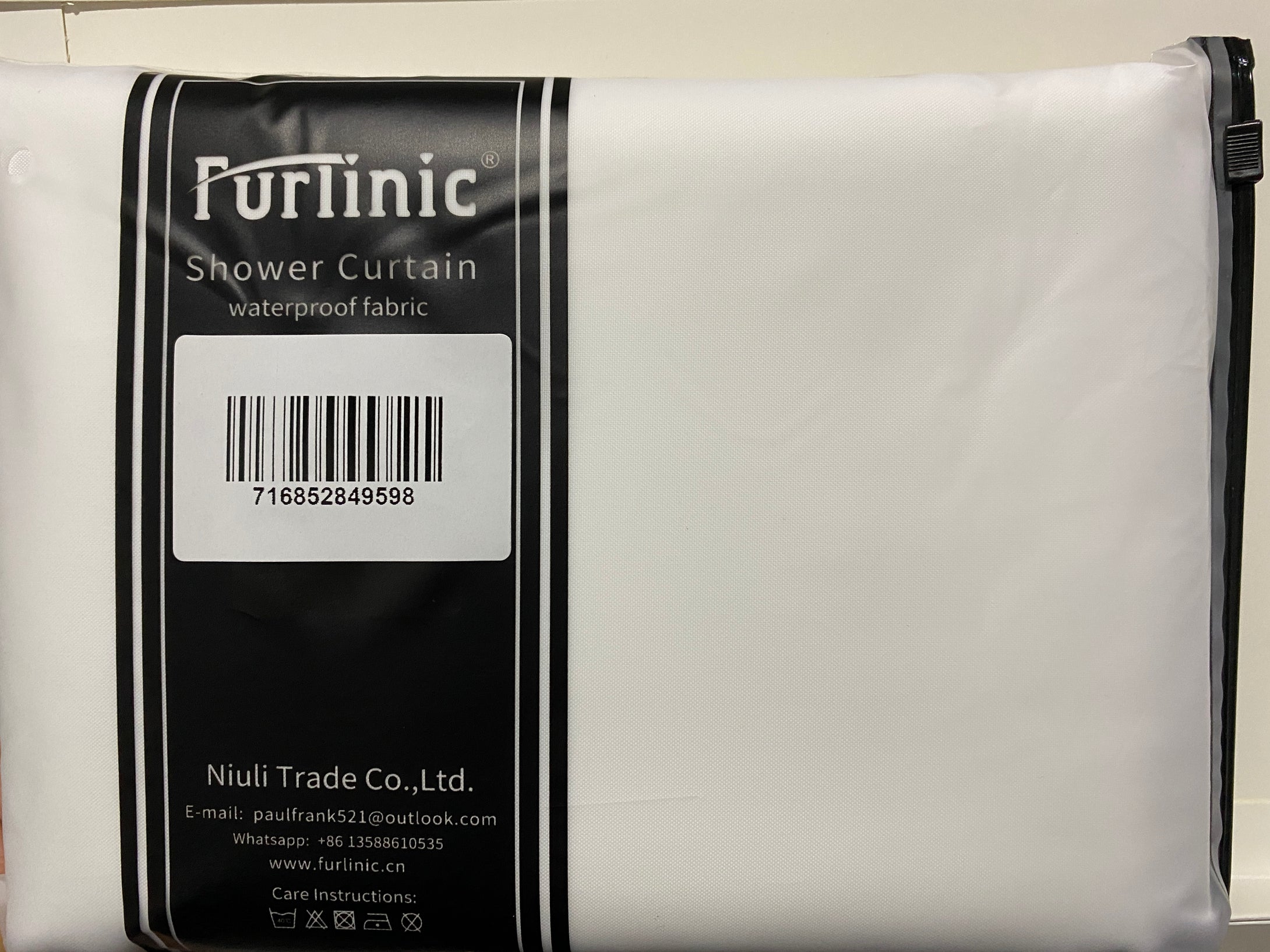 Furlinic Waffle Shower Curtain Long White Fabric,Heavy Opaque Curtains Liner Washable Waterproof for Stall or Bathtub,82x71 Inch.