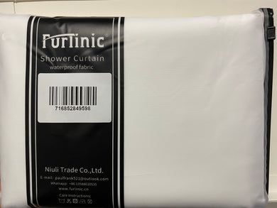 Furlinic Waffle Shower Curtain Long White Fabric,Heavy Opaque Curtains Liner Washable Waterproof for Stall or Bathtub,82x71 Inch.