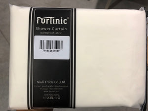 Furlinic Cream Shower Curtains Standard Bathroom Waterproof Fabric Washable Liner Mould Proof,Sets With 12 Plastic Rings-71" x 71".