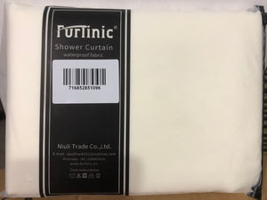 Furlinic Cream Shower Curtains Extra Long Bathroom Waterproof Fabric Washable Liner Mould Proof,Sets With 12 PCS Plastic Hooks W180 x H200cm(72" x 78").