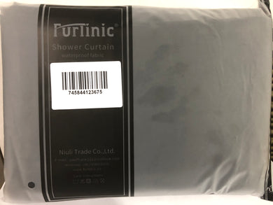 Furlinic Black Shower Curtains Extra Long Bathroom Waterproof Fabric Washable Liner Mould Proof,Sets With 12 PCS Plastic Hooks W200 x H240cm(78