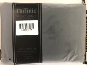 Furlinic Black Shower Curtains Extra Long Bathroom Waterproof Fabric Washable Liner Mould Proof,Sets With 12 PCS Plastic Hooks W180 x H210cm(72" x 84").