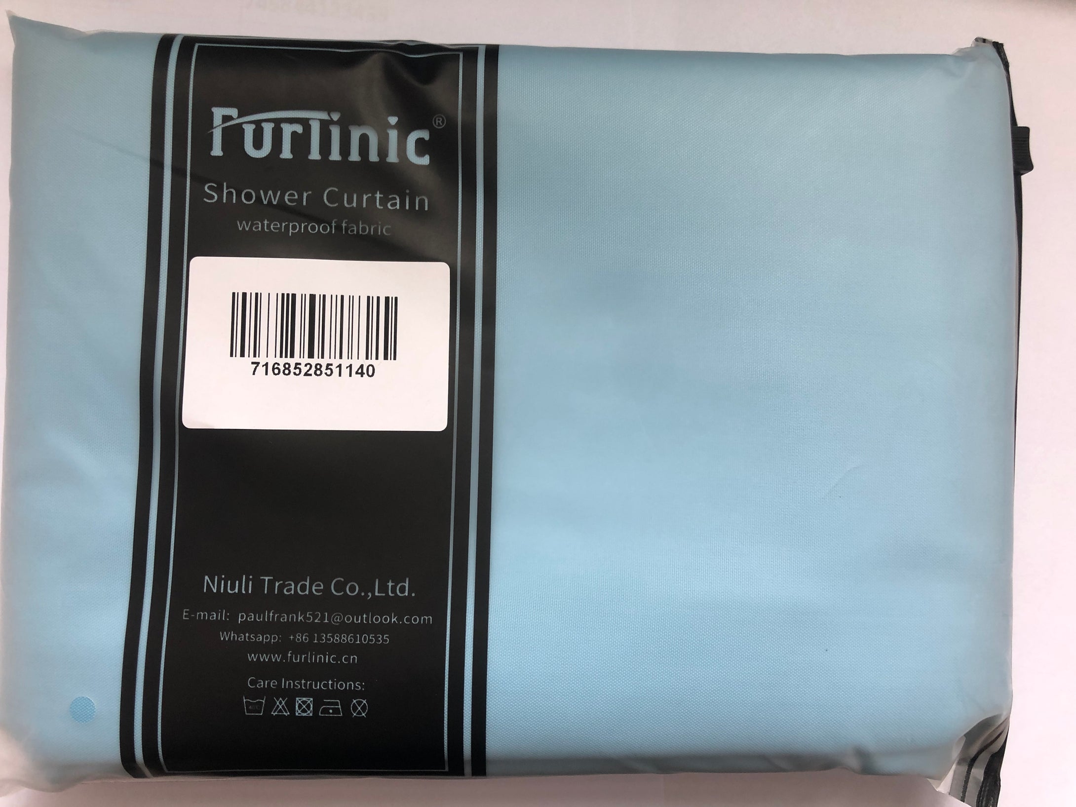 Furlinic Light Sky Shower Curtains Extra Long Bathroom Waterproof Fabric Washable Mould Proof Liner,Set With 12 PCS Plastic Hooks W180 x H210cm(72