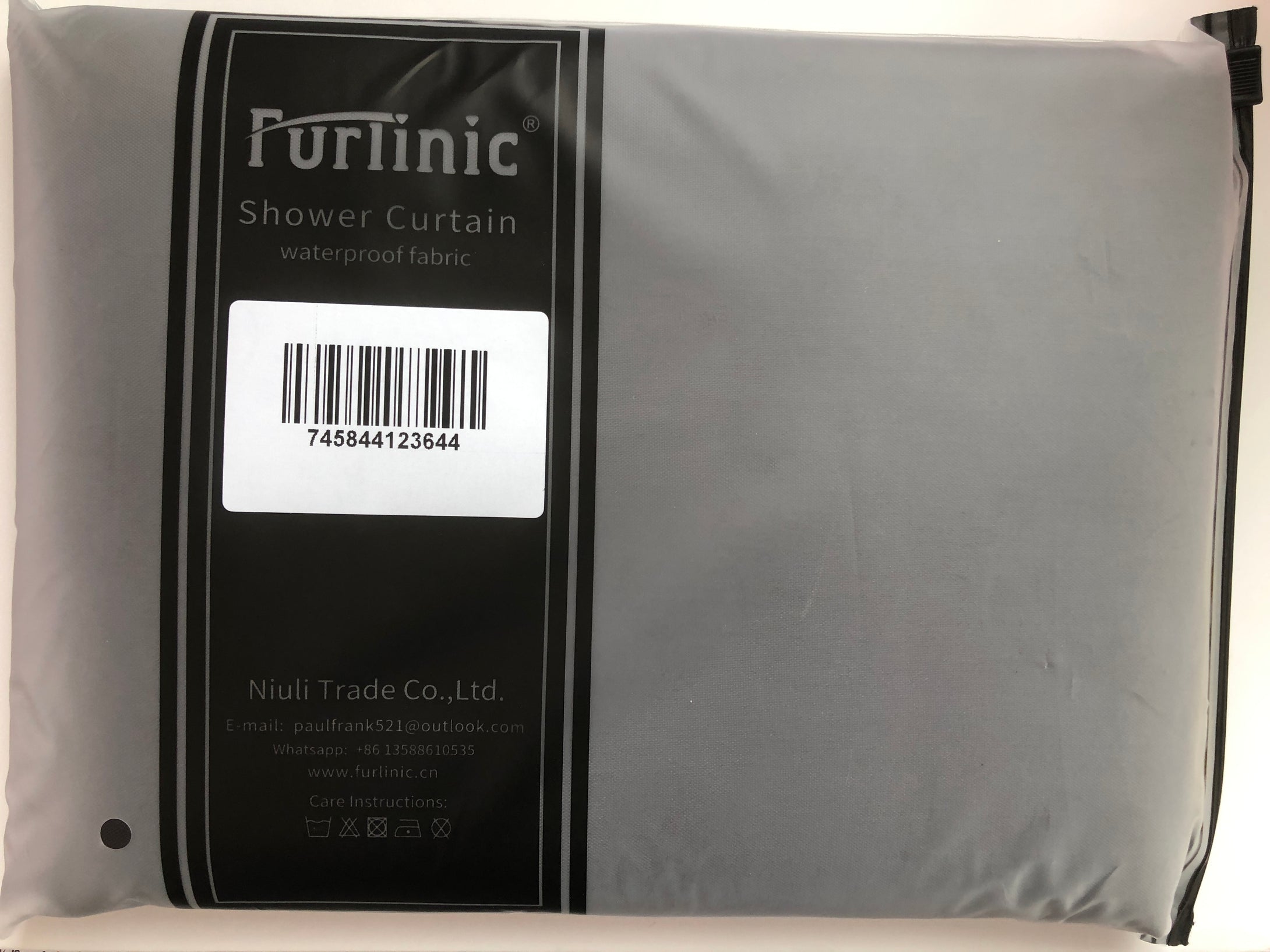 Furlinic Shower Curtain With Hooks,Extra Long 100% Polyester Bathroom Shower Curtains Waterproof(Dark Grey),180 x 200cm(72 x 78 Inch).