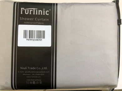 Furlinic Extra Long Shower Curtain With Hooks,100% Polyester Bathroom Shower Curtain Waterproof(Grey),200 x 240cm(78 x 94 Inch).