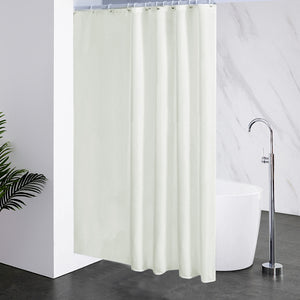 Furlinic Cream Shower Curtains Extra Wide Bathroom Waterproof Fabric Washable Liner Mould Proof,Sets With 16 PCS Plastic Hooks W96 x H78(244 x 200cm).